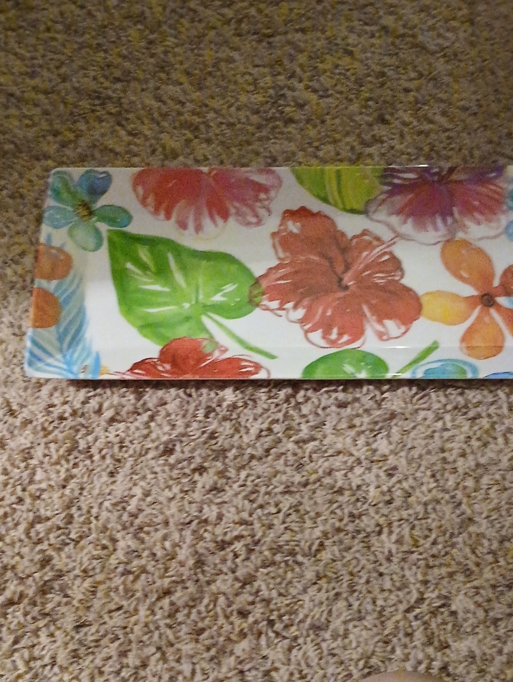 Tropical Floral Decorative Serving Tray - Multi-Color